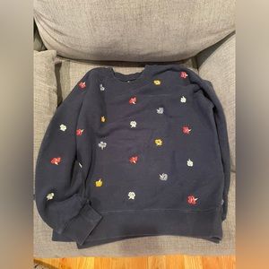 Madewell embroidered flower crewneck